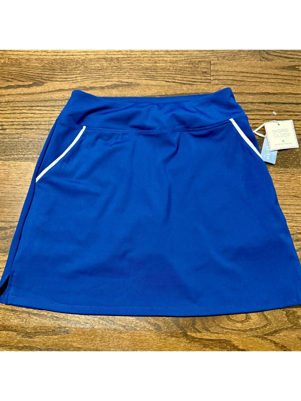 NWT Sigrid Olsen Blue & White Golf Tennis Pickleball Skirt Skort Skort SZ XS